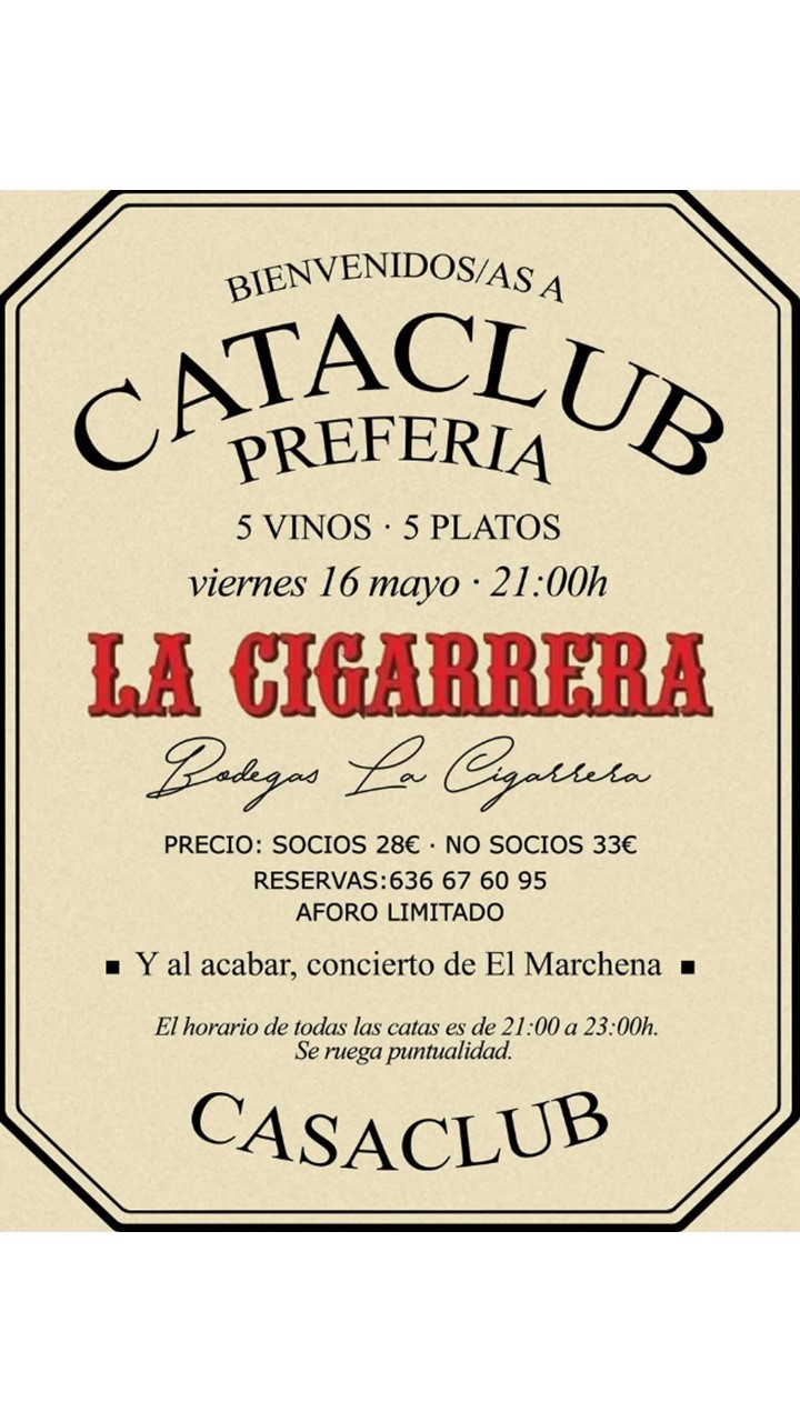 Cataclub: 5 vinos, 5 platos...